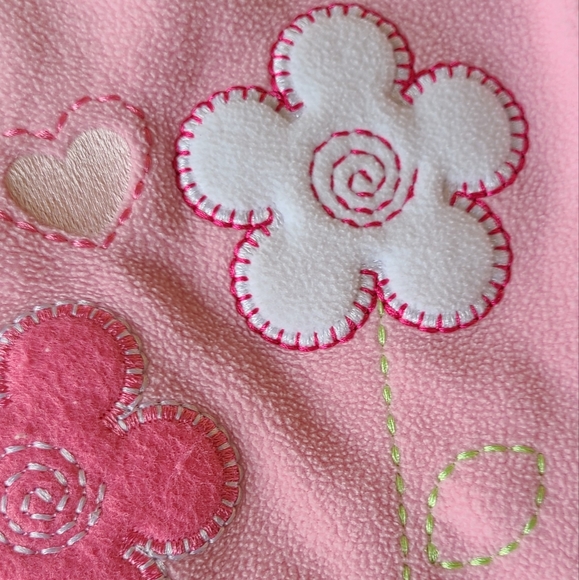 Love'n cuddles pink fleece sleep sack with flower detail - Picture 3 of 3